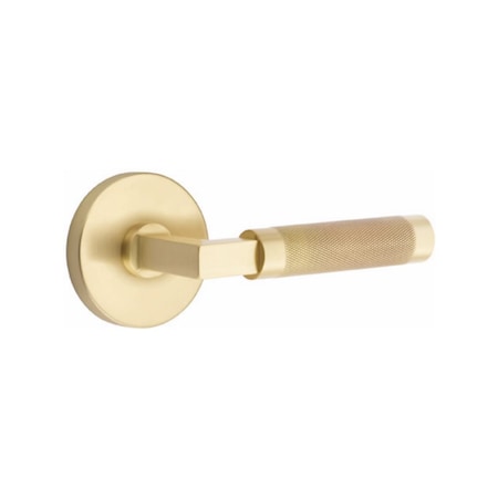 Emtek L-Square Stem Knurled Lever 2-3/8 in Backset Privacy w/CF Mechanism for 1-3/8 in to 1-3/4 in Door C5209US4.LSUS4.KNUS4